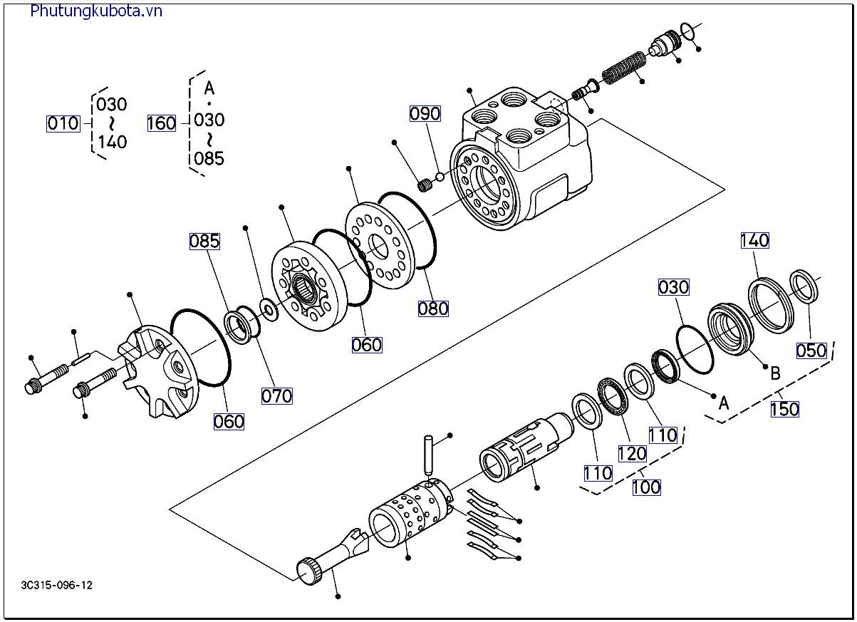 Điều khiển hệ thống lái ( link kiện) mới >=71564